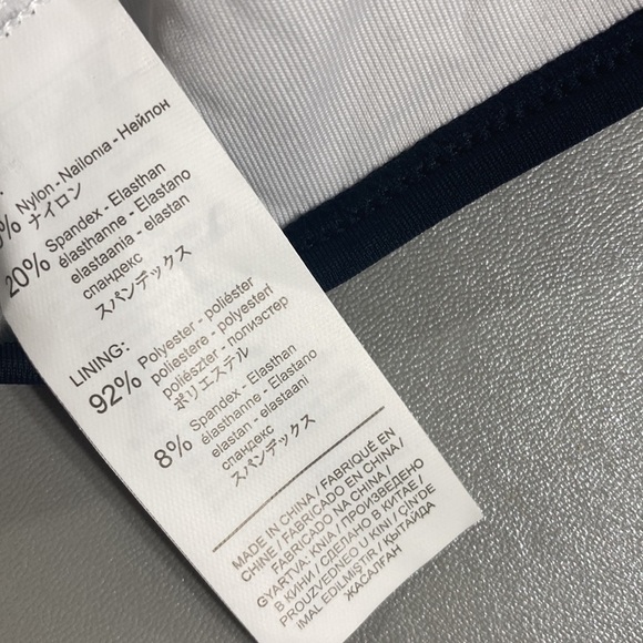 Two Piece Triangle Bikini Blue White Black Stripe Women’s Size Large NWT - Picture 5 of 8